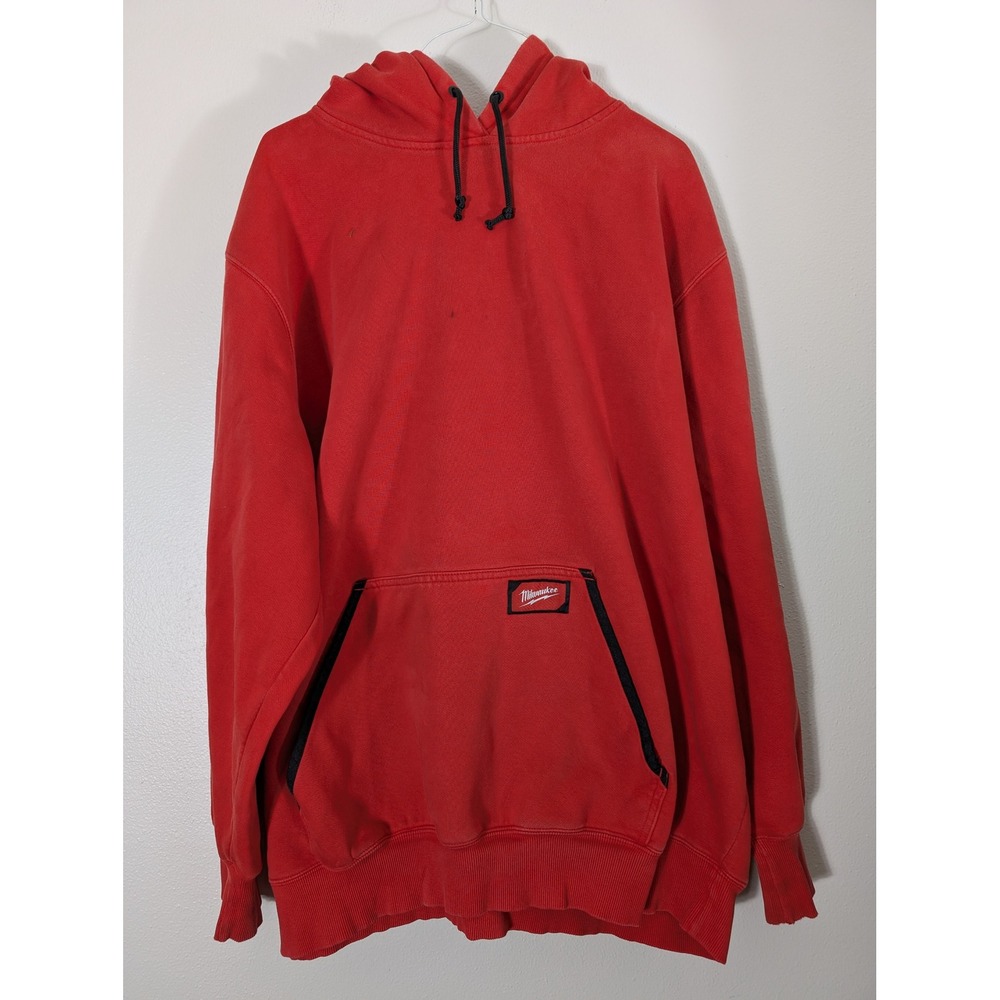 Milwaukee Tool Mens 3X Red Pullover Hoodie Workwear Sweatshirt RN15042